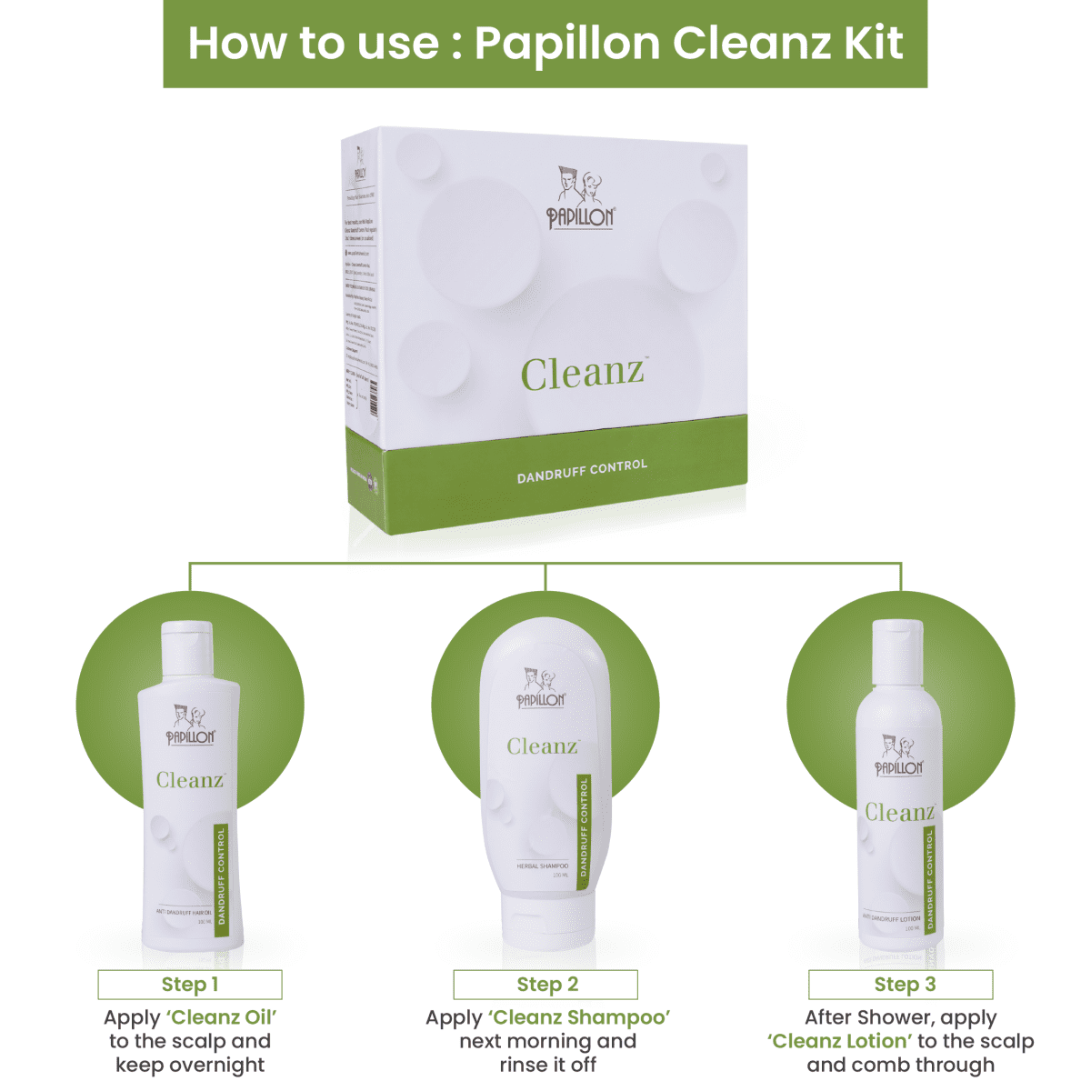 Papillon Cleanz Antidandruff Lotion for Dandruff Control - 100ml - Image 5